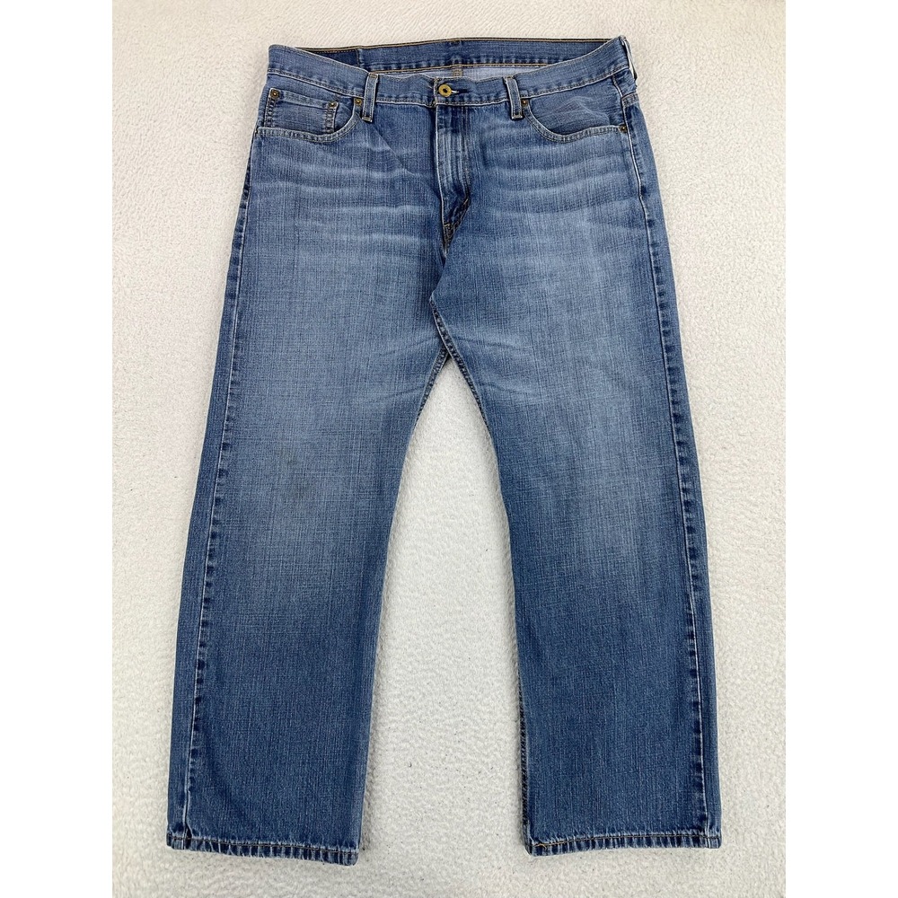 Levis 569 Jeans Mens 36x30 Blue Relaxed Straight 100% Cotton Denim Med Wash